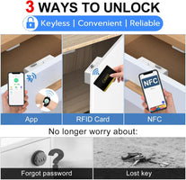 Elinksmart Hidden Smart Cabinet Lock, RFID Electronic Keyless Bluetooth DIY Child Safety Baby Proofing Lock for Concealment Furniture Liquor Cabinet Locker Pantry Drawer Cupboard - White