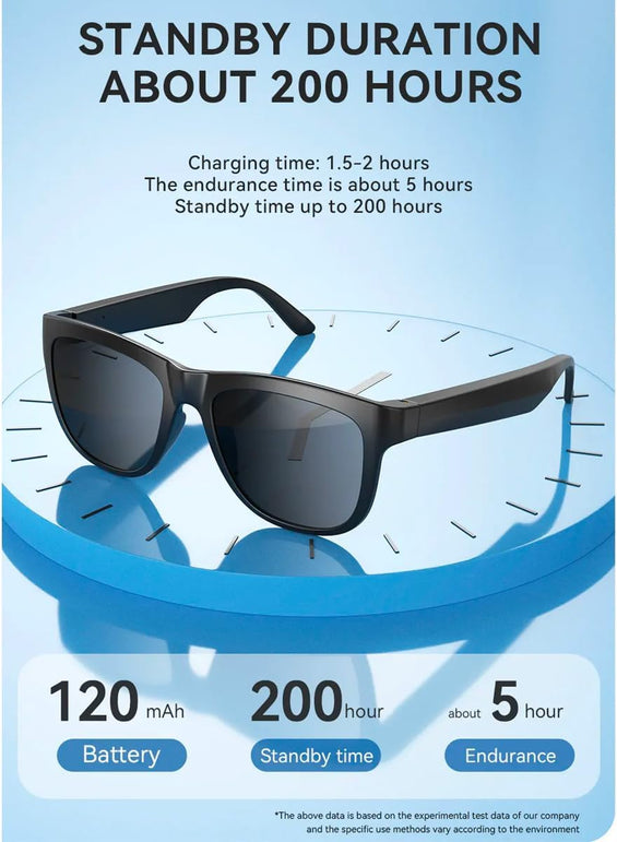 GS01 Smart Bluetooth Sunglasses, Audio Sunglasses with Speaker, UV400 Polarized Lens, Open Ear Music, Touch Control