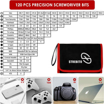 STREBITO Screwdriver Sets 142-Piece Electronics Precision Screwdriver with 120 Bits Magnetic Repair Tool Kit for Iphone, Macbook, Coumputer, Laptop, Tablet, PS4, Xbox, Nintendo, Eyeglasses, Jewelers