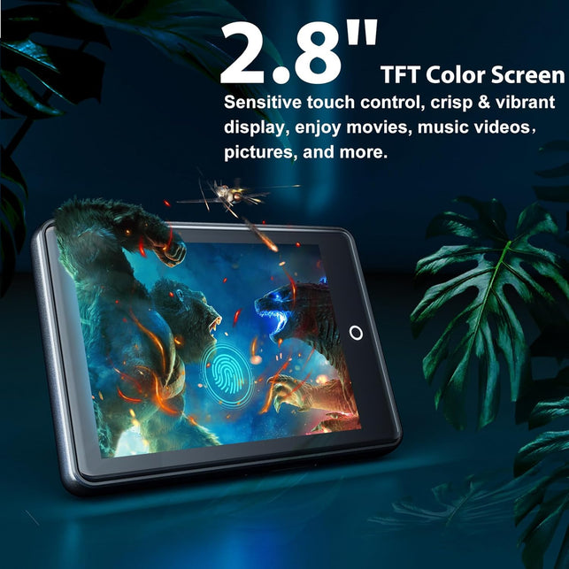 64GB MP3 Player with Bluetooth 5.3, 2.8" Touchscreen & Speaker