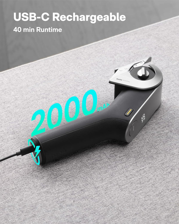 HOTO Edgeflow Electric Cardboard Cutter, Premium USB-C Rechargeable Cordless Electric Scissors, Titanium Blade & LED Display, Tool-Free Blade Swap & Self-Sharpening, for Cardboard Box, Carpet, Leather