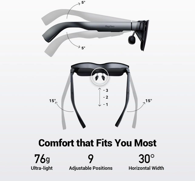 Air 2 AR Glasses - Smart Glasses with 201" Micro OLED, Ultra-Fast 120Hz, 600Nits Brightness, 1080P Video Display Glasses, and Work on Android/Ios/Consoles/Pc - Formerly TCL NXTWEAR