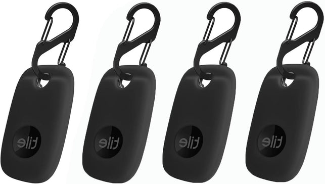 4PCS Case for Tile Pro 2022, Soft Silicone Skin Cover Shock-Absorbing Protective Case with Carabiner (4 Packs Black)