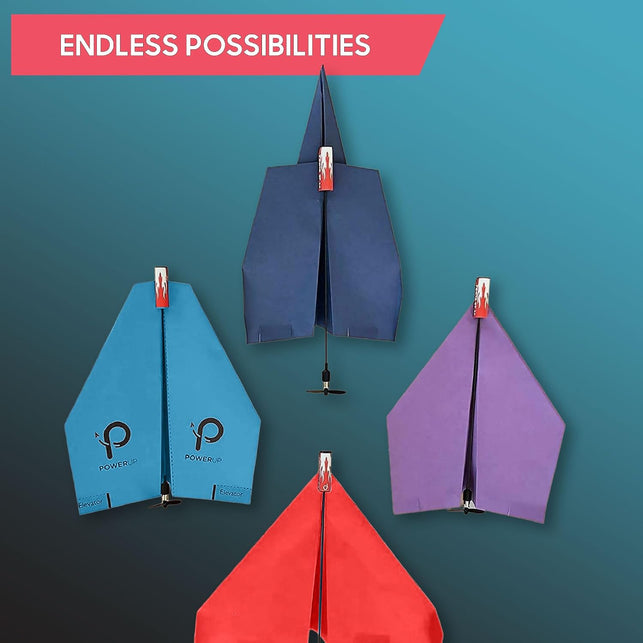 POWERUP 2.0 Paper Airplane Kit Electric Plane Motor Launcher DIY Toy - Blue
