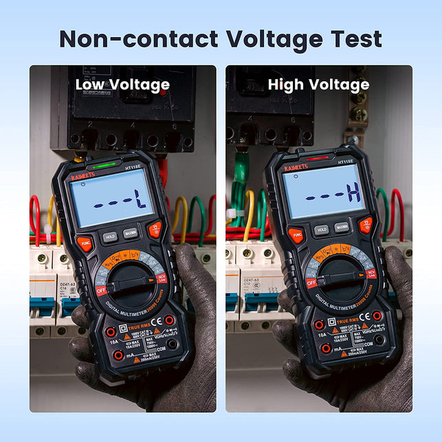 KAIWEETS HT118E Digital Multimeter TRMS 20000 Counts with Higher Resolution Auto-Ranging Voltmeter Accurately Measures Voltage Current Resistance Diodes Continuity Duty-Cycle Capacitance Temperature