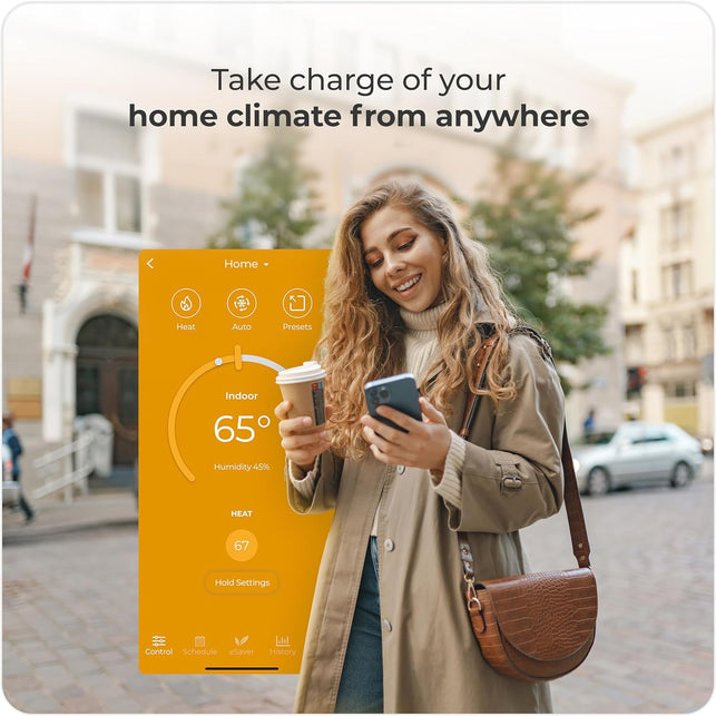 Cielo Smart Thermostat Eco | Supports Conventional Systems up to (2H/2C) & Heat Pumps (4H/2C) | Free C-Wire Adapter | Alexa, Google, Siri Shortcuts, Smartthings, IFTTT | DIY Installation (White)