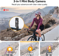 Z11 4K Body Camera with Audio and Video Recording, 128GB Small Body Cam with 180° Rotating Lens, 6HR Battery & Night Vision, Wearable Camera for Pet, Home, Office, Security Police Law Enforcement