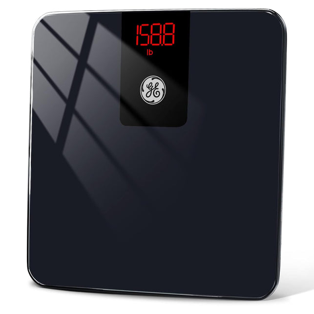 GE Digital Smart Bathroom Scale - Accurate Bluetooth Body Weight and BMI - Electronic Black Scale, 400Lb Capacity