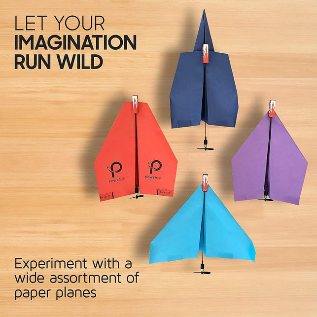 POWERUP 2.0 Paper Airplane Conversion Kit | Electric Motor for DIY Paper Planes | Fly Longer and Farther | Perfect for Kids & Adults | Ready to Use Aeroplane Engine Kits