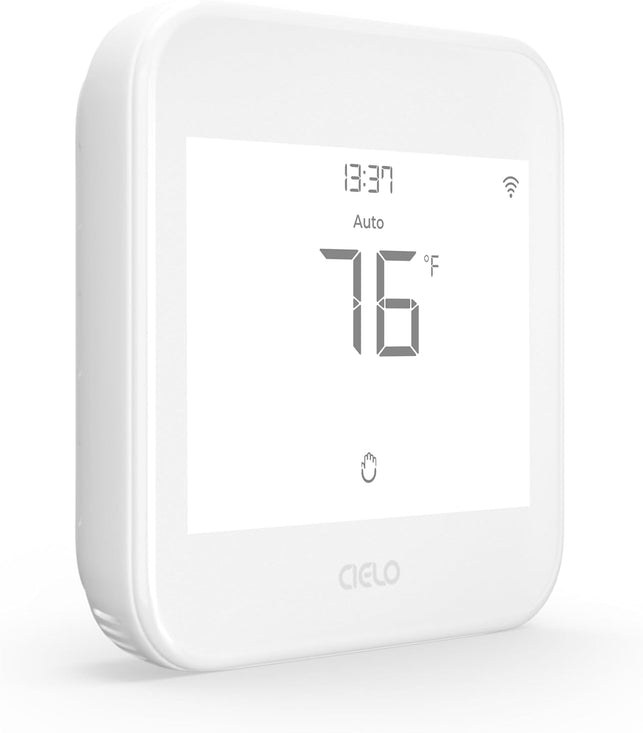 Cielo Smart Thermostat Eco | Supports Conventional Systems up to (2H/2C) & Heat Pumps (4H/2C) | Free C-Wire Adapter | Alexa, Google, Siri Shortcuts, Smartthings, IFTTT | DIY Installation (White)