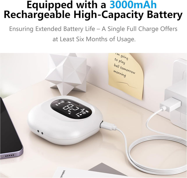 Vibrating Alarm Clock for Heavy Sleepers, Rechargeable Battery Operated Bed Shaker under Pillow, Vibration Adjustable, Wireless,Dual Alarms,Backlight Travel Portable Digital Clock for Hearing-Impaired