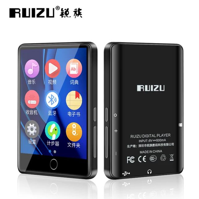 RUIZU M7 Metal Bluetooth 5.0 MP3 Music Player Built-In Speaker 2.8 Inch Full Touch Screen HIFI Walkman with Fm/E-Book/Pedometer