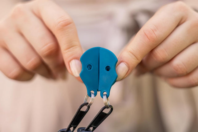 Bobino Zipper Clip | anti Theft Purse & Backpack Lock | anti Pickpocket | Travel Essentials | Purse and Backpack Safety | Travel Safety | 2 Pack Slate