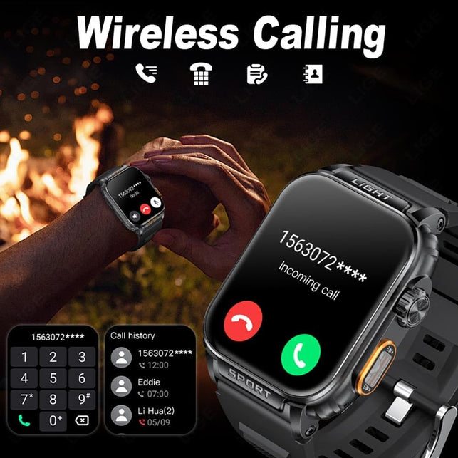 Zodvboz Military Smart Watches for Men(Answer/Make Calls) with LED Flashlight 6-8M,430Mah Extra Long Life Battery,1.91’’ HD IPS Display 72+Sport Mode 5ATM Waterproof Sports Smartwatch for Android Ios
