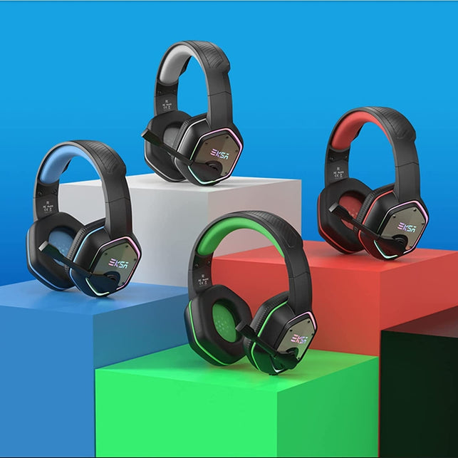 EKSA E1000 USB Gaming Headset for PC - Computer Headphones with Microphone/Mic Noise Cancelling, 7.1 Surround Sound Wired Headset&RGB Light - Gaming H
