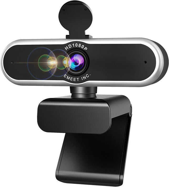 EMEET 1080P Webcam with Microphone - 96° Ultra Wide Angle Webcam Auto Focus Webcam with Privacy Computer Camera Cover, C965 PC Camera for Online Meeting/Classes/Streaming,Zoom/Skype/Youtube