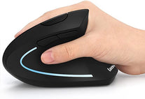 Ergonomic Mouse, LEKVEY Vertical Wireless Mouse - Rechargeable 2.4Ghz Optical Vertical Mice : 3 Adjustable DPI 800/1200/1600 Levels 6 Buttons, for Laptop, PC, Computer, Desktop, Notebook Etc, Black