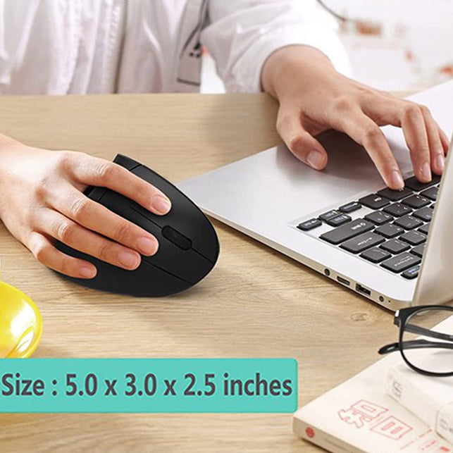 Ergonomic Mouse, LEKVEY Vertical Wireless Mouse - Rechargeable 2.4Ghz Optical Vertical Mice : 3 Adjustable DPI 800/1200/1600 Levels 6 Buttons, for Laptop, PC, Computer, Desktop, Notebook Etc, Black