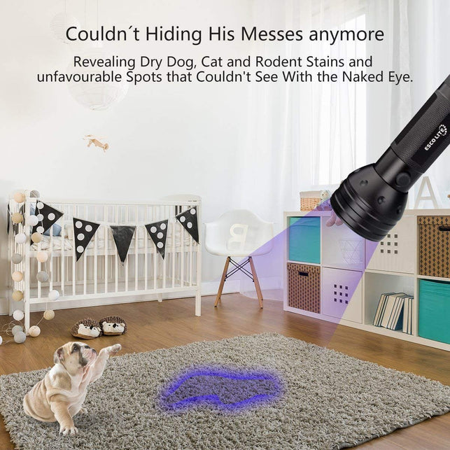 Escolite UV Flashlight Black Light 51 LED Ultraviolet Pet Urine Blacklight Detector Pet Stains and Bed Bug 395 nM