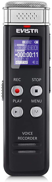 EVISTR 32GB Digital Voice Recorder Voice Activated Recorder with Playback - Upgraded Tape Recorder for Lectures, Meetings, Interviews, Audio Recorder USB Charge, MP3
