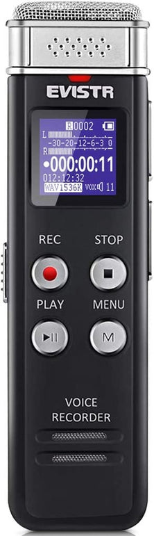 EVISTR 32GB Digital Voice Recorder Voice Activated Recorder with Playback - Upgraded Tape Recorder for Lectures, Meetings, Interviews, Audio Recorder USB Charge, MP3