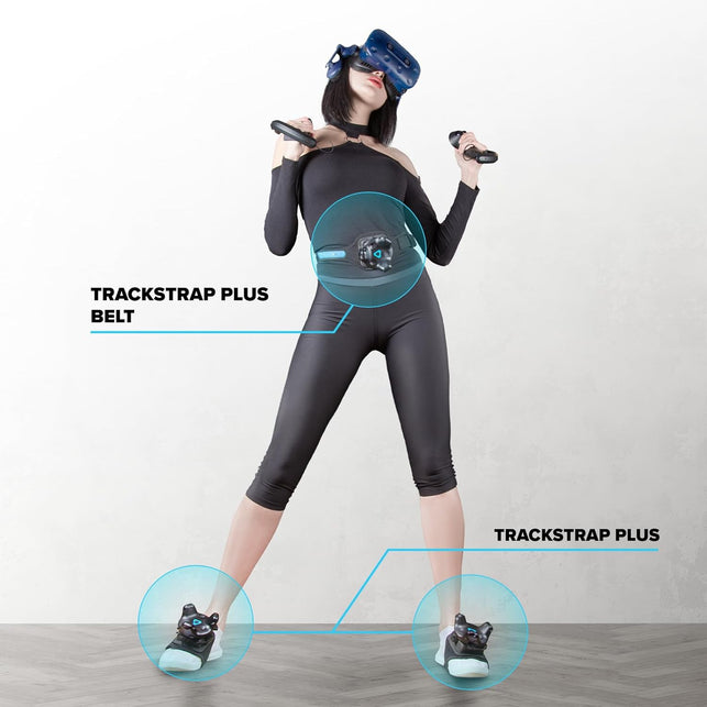 Rebuff Reality Trackstrap plus - VIVE Tracker 3.0 / VIVE Tracker (Sold Separately) Full Body Tracking - 10+ Hrs 6,000Mah Battery - Adjustable Comfortable Foot Straps and Waist Belt - Popular in Vrchat - Motion Capture