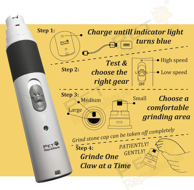 Pet Republique Dog Nail Grinder and Nail Clippers Series Size Option Dogs: Small, Medium, Large Dogs – Dog Claw Trimmer Kit (Clippers+Grinder, Small)