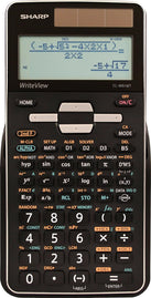 Sharp EL-W516TBSL 16-Digit Advanced Scientific Calculator with Writeview 4 Line Display, Battery and Solar Hybrid Powered LCD Display, Black & White, Black and Silver, Model Number: ELW516TBSL, Large