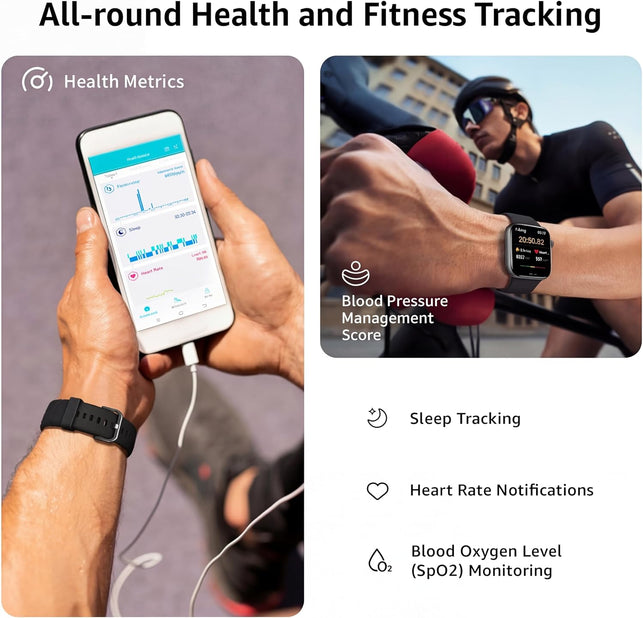 Smart Watch for Men Women Answer/Make Call, 1.85" Smartwatch, Fitness Watch with Heart Rate Blood Pressure Sleep Monitor, 140+Sports, IP68 Waterproof Step Counter Watch Compatible with Android Ios