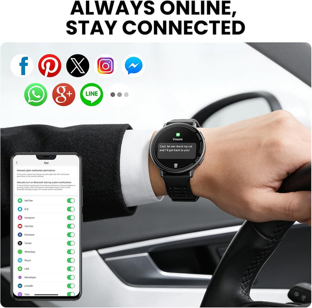 Smart Watch for Men Women Built in GPS,100+ Sports Modes Smartwatch with 1.39" HD Screen,Bluetooth Answer/Make Call,2026 New Smart Watch Health Fitness Tracker,Compatible with Android & Ios（Black）