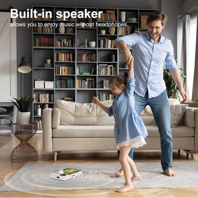 Joliker 128GB MP3 Player with Upgrade Bluetooth 5.3, Portable High Fidelity Lossless Music Player, 2.4IN Full Touchscreen MP3 Player with Built-In HD Speaker, Dual Headphone Ports, FM Radio, Recording, E-Book