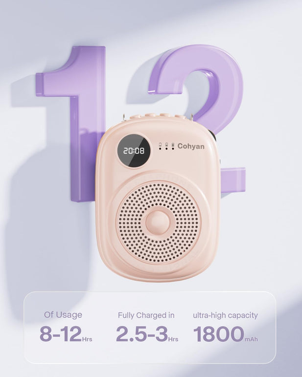 Voice Amplifier for Teachers, Portable Bluetooth Wired Microphone & Speaker, Rechargeable Bullhorn Megaphone for Classroom, Meetings, Yoga, Training, Tour Guides Wired Microphone (K18)