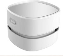 ODISTAR Desktop Vacuum Cleaner, Mini Table Dust Sweeper Energy Saving,High Endurance up to 90 Mins,Cordless&360º Rotatable Design for Keyboard/Home/School/Office(White AA Battery)