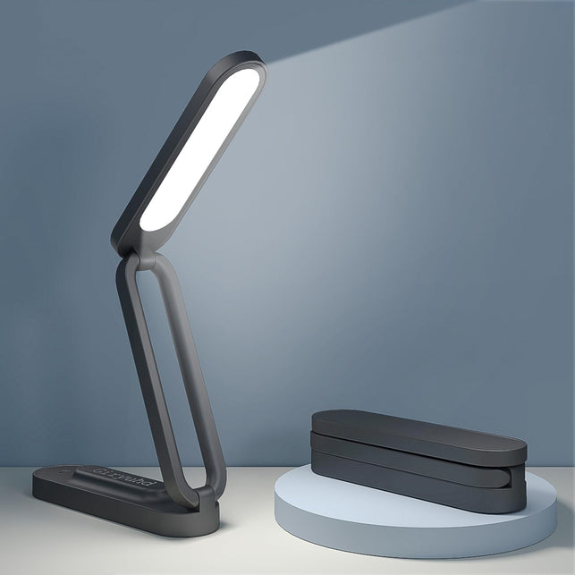 LED Desk Lamp for Office Home & Battery Operated Lamp Rechargeable Lamp Foldable & Portable Light, LED Desk Light Strip, 3 Brightness Dimmable Small Desk Lamp Wireless Reading Lamp (Black)