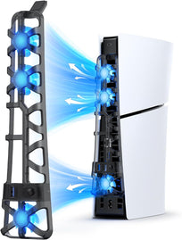 Nexigo PS5 Slim Silent Enhanced Cooling Fan with Adjustable Speed, Auto Power On/Off, with USB 3.0 Port, Efficient Cooling System for Both PS5 Slim Disc and Digital Editions