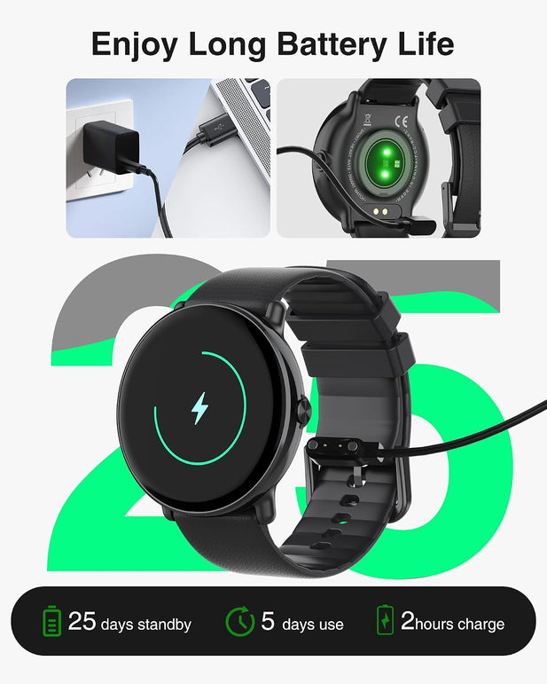 Smart Watches for Men - 1.43" AMOLED Display Smartwatch with Call Function, 111+ Sports, Notification, IP68 Waterproof, Fitness Watch with Heart Rate Spo2 Sleep Monitor Step Counter for Android Ios