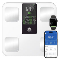 GE Smart Body Weight Scale, with 8-In-1 Display for BMI Body Fat Muscle Mass, Digital Bathroom Bluetooth Scale, 14 Composition Analyzer for Health Monitoring, 11.8