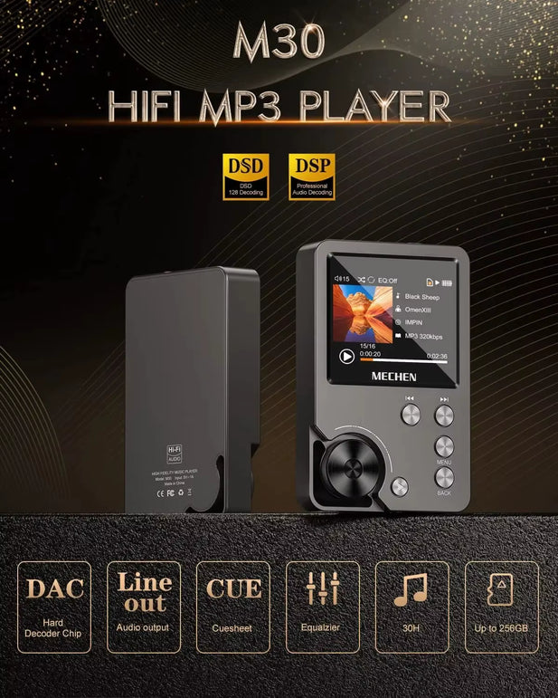 MECHEN High Quality Lossless MP3 Player/Mechen-M30/Hifi/With 64GB Memory Card Support up to 256GB