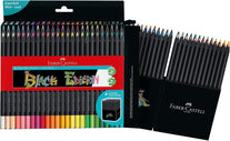 Faber-Castell Black Edition Colored Pencils - 50 Count, Black Wood and Super Soft Core Lead, Art Colored Pencils for Adult Coloring, Teens, Kids and Beginners