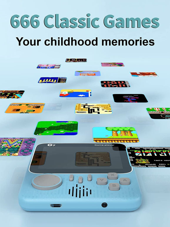 Fadist Handheld Game Console, Retro Game Console with 666 Classic Games, 3.5'' Color Display,Rechargeable Battery, Support for 2 Players & TV, Ideal Gift for Kids, Friend, Lover