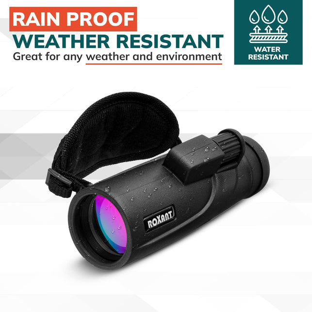 Roxant Falcon Monocular Telescope for Smartphone - 10X42 High Definition BAK4 Prism Focusing Scope - Monoculars for Adults - Includes Monocular, Phone Adapter, Mini Tripod, Case & Lens Cap