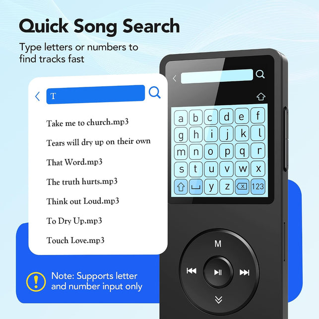 AGPTEK A02PL 64GB MP3 Player, 70 Hours Playback Lossless Sound Music Player, Supports up to 128GB, Black