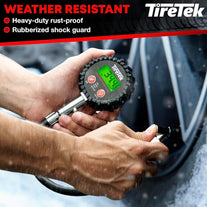 TIRETEK Digital Tire Pressure Gauge (0-200 PSI) - Heavy Duty Tire Gauge (Stainless Steel) - Motcertified ANSI - Easy to Read - Air Gauge Tire Pressure