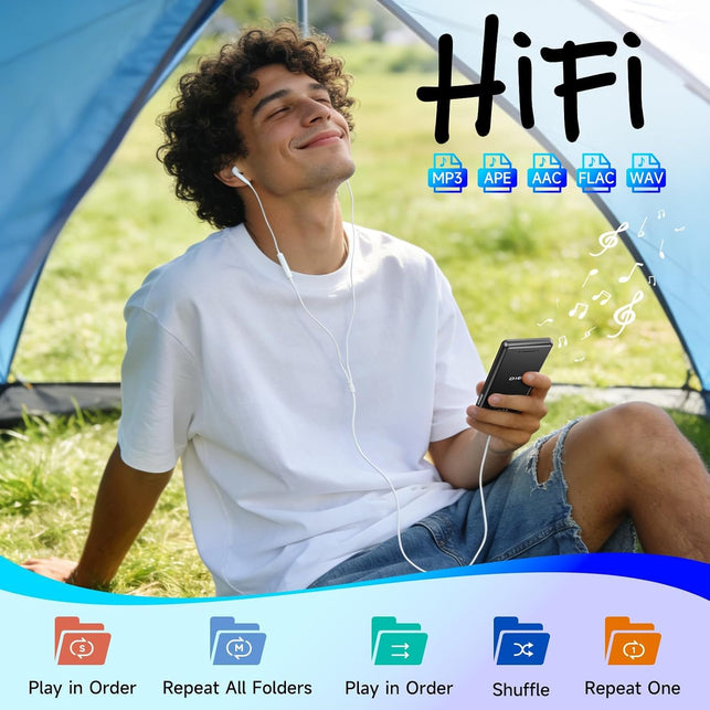 64GB MP3 Player with Bluetooth 5.3, Speaker & White Noise Sound