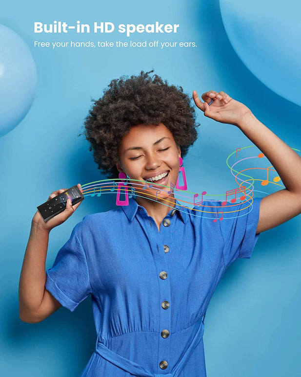 128GB MP3 Player - Music Player with Bluetooth 5.2 Hifi Sound Shuffle Single Loop FM Radio Built-In HD Speaker Voice Recorder Mini Design Ideal for Sport (Earphones Included)