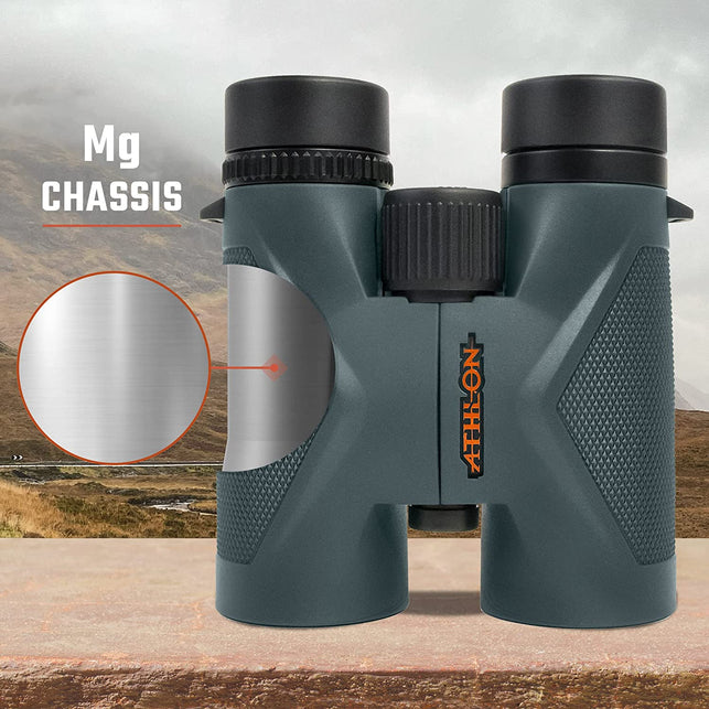 Athlon Optics 8X42 Midas UHD Gray Binoculars with ED Glass for Adults and Kids, High-Powered Binoculars for Hunting, Birdwatching, and More