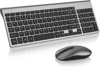 Cimetech Wireless Keyboard and Mouse Combo, Compact Full Size Wireless Computer Keyboard and Mouse Set 2.4G Ultra-Thin Sleek Design for Windows, Computer, Desktop, PC, Notebook, Laptop - Grey