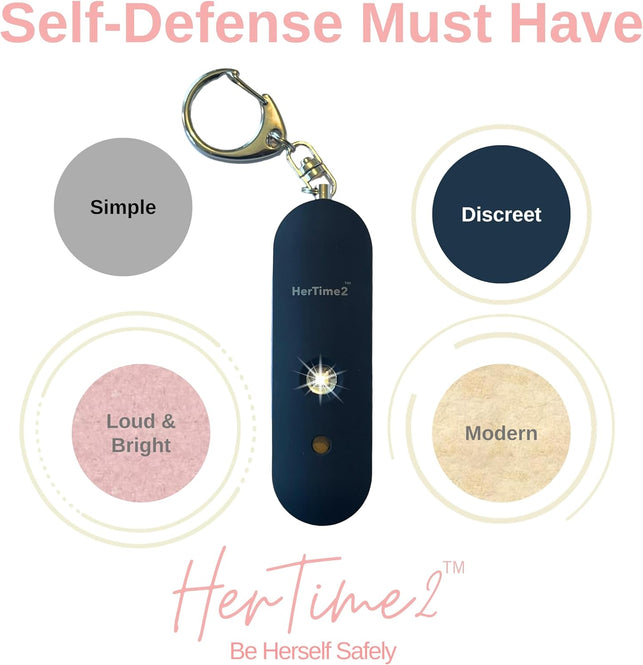 Personal Alarm for Women Adults Seniors – Travel Safe and Waterproof Self Defense Siren – Safety Keychain – Extra Loud – Strobe Light – Cute Key Chain Protection Gift