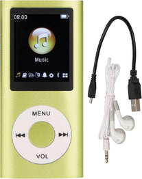 64GB Portable MP3 Player for Students and Kids - 1.8 Inch LCD Screen, Lossless Sound Music, Multifunctional (Green)