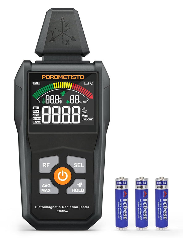 EMF Meter Radiation Detector, Et01Pro EMF Detector, 5-In-1 Electromagnetic Field & Radio Frequency Detector for Home & Office EMF Inspections,Ghost Hunting Equipment